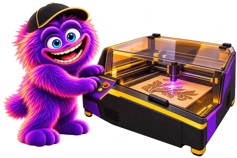 Mascote ADN — Corte & gravação laser