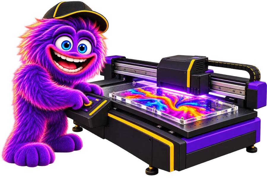 Mascote ADN — Impressão UV